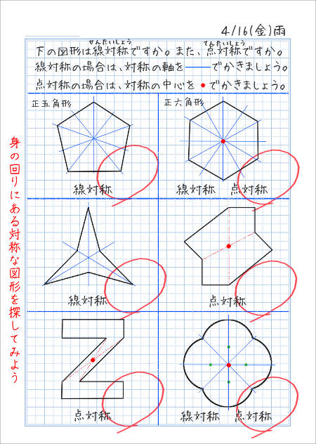 線対称と点対称の自主学習ノート 家庭学習レシピ