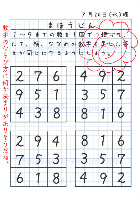 まほうじんを作ろう 家庭学習レシピ