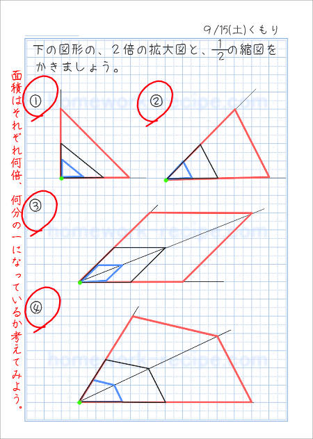 拡大図と縮図をかこう 家庭学習レシピ