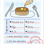 英語で絵日記をかく自主学習ノート例