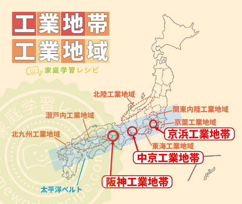 日本の工業地帯と工業地域